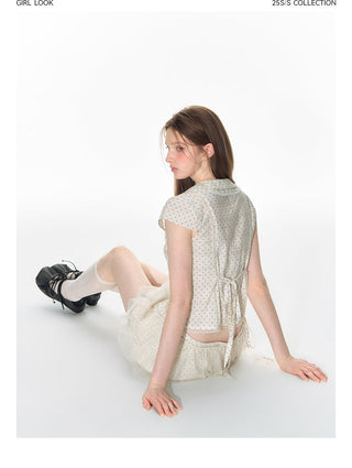 [TAKEANAP] polka dot mesh culottes