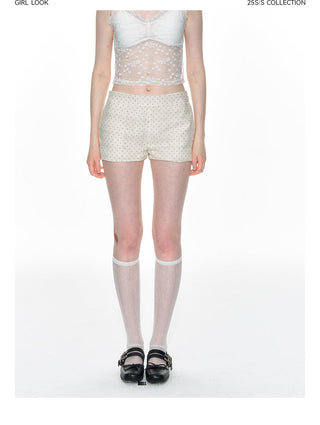 [TAKEANAP] polka dot mesh culottes