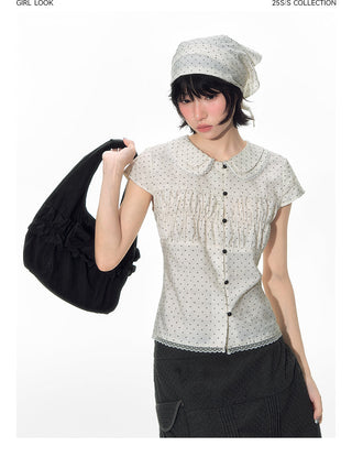 [TAKEANAP] polka dot mesh culottes