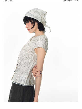 [TAKEANAP] polka dot mesh culottes