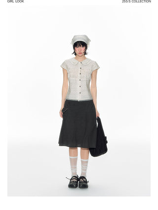 [TAKEANAP] polka dot mesh culottes