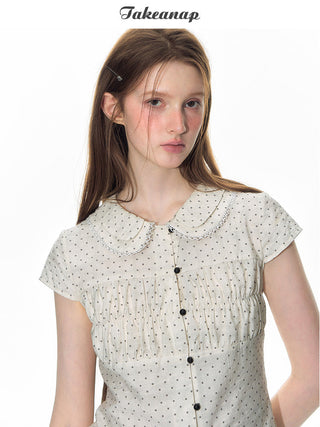 [TAKEANAP] polka dot mesh culottes