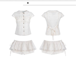 [TAKEANAP] polka dot mesh culottes
