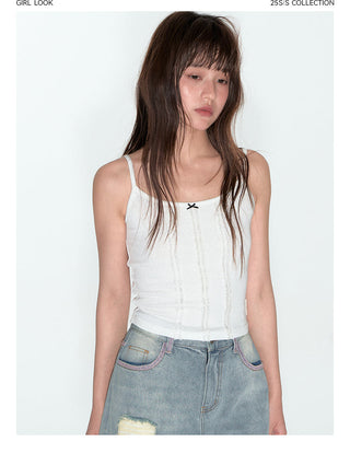 [TAKEANAP] lace spaghetti-strap dress