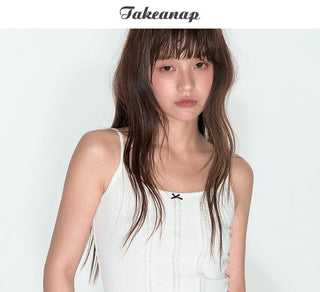 [TAKEANAP] lace spaghetti-strap dress