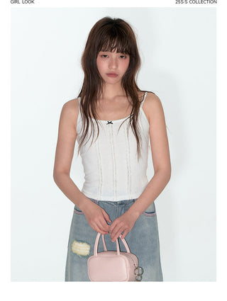 [TAKEANAP] lace spaghetti-strap dress