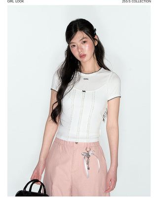 [TAKEANAP] lace spaghetti-strap dress