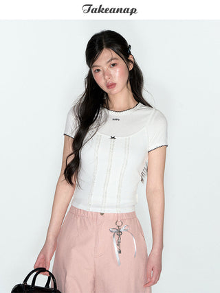 [TAKEANAP] lace spaghetti-strap dress