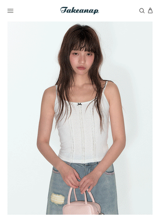 [TAKEANAP] lace spaghetti-strap dress