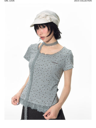 [TAKEANAP] texture lace tee