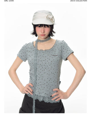 [TAKEANAP] texture lace tee
