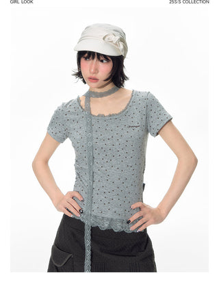 [TAKEANAP] texture lace tee