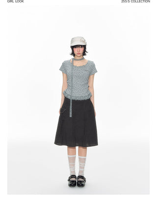 [TAKEANAP] texture lace tee