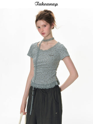 [TAKEANAP] texture lace tee