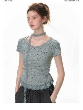 [TAKEANAP] texture lace tee