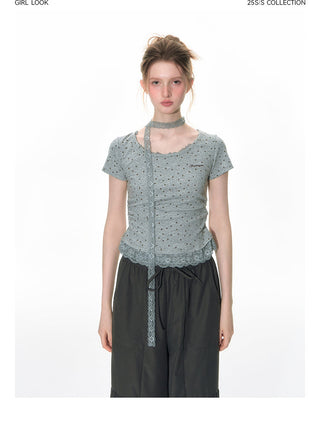 [TAKEANAP] texture lace tee