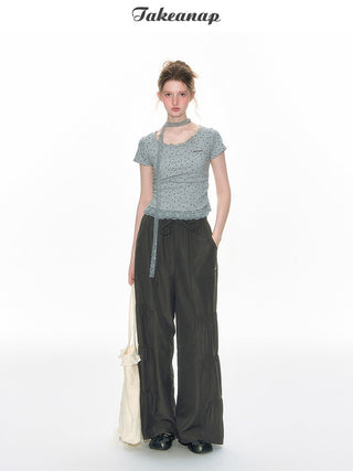 [TAKEANAP] texture lace tee