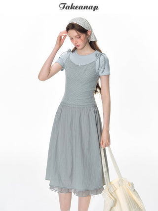[TAKEANAP] splicing sling dress