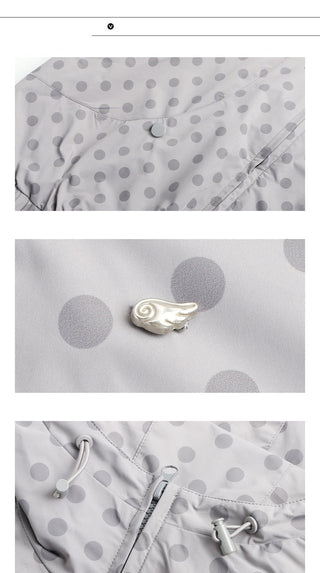 [TAKEANAP] polka dot hooded jacket