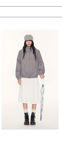 [TAKEANAP] polka dot hooded jacket
