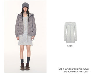 [TAKEANAP] polka dot hooded jacket