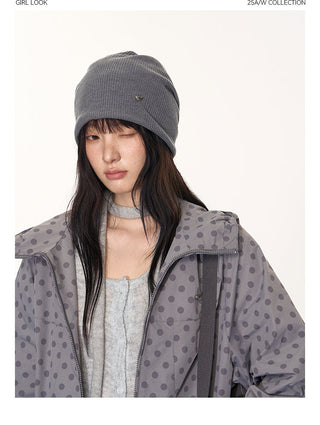 [TAKEANAP] polka dot hooded jacket