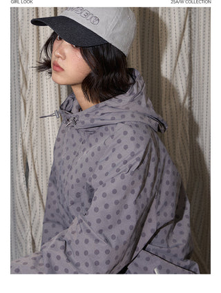 [TAKEANAP] polka dot hooded jacket
