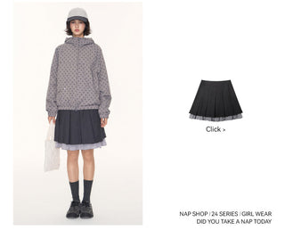 [TAKEANAP] polka dot hooded jacket