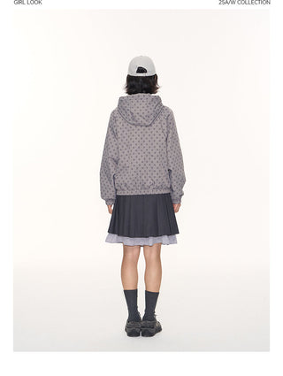 [TAKEANAP] polka dot hooded jacket