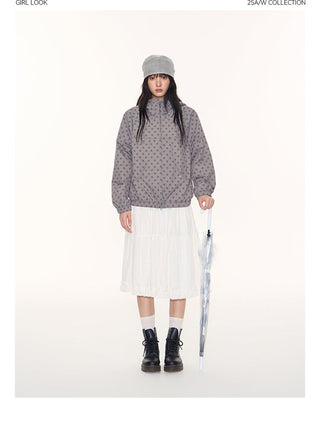 [TAKEANAP] polka dot hooded jacket