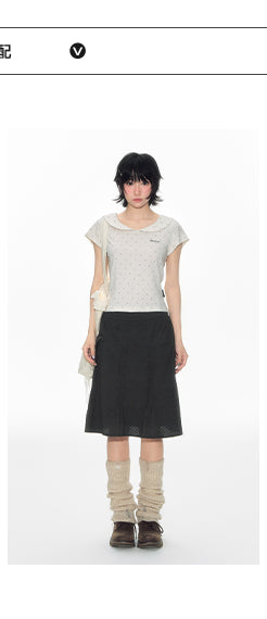[TAKEANAP] polka dot collar tee