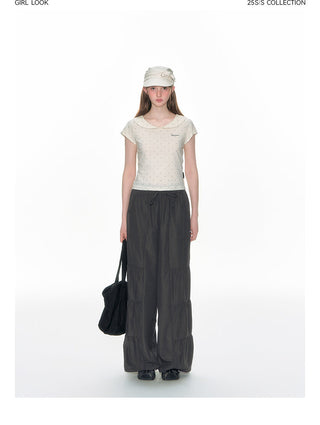 [TAKEANAP] polka dot collar tee
