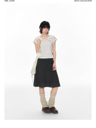 [TAKEANAP] polka dot collar tee