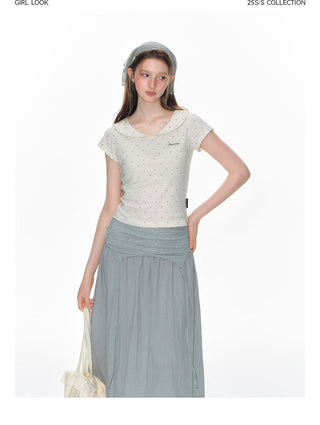 [TAKEANAP] polka dot collar tee
