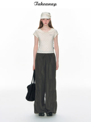 [TAKEANAP] polka dot collar tee