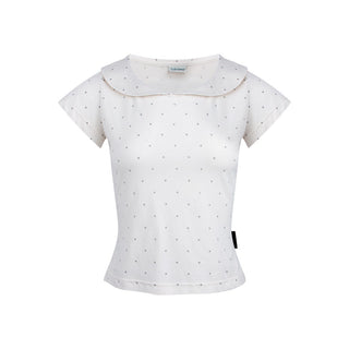 [TAKEANAP] polka dot collar tee