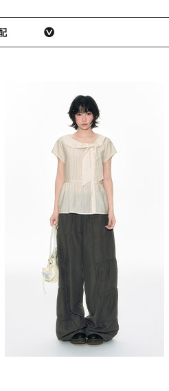 [TAKEANAP] doll lace-up shirt