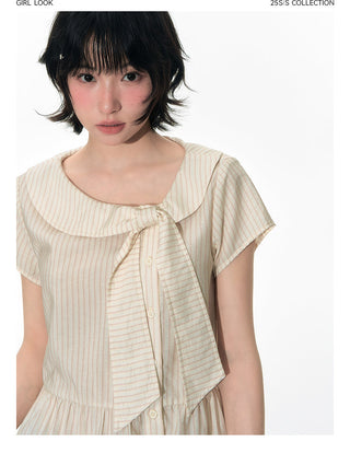 [TAKEANAP] doll lace-up shirt