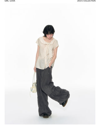 [TAKEANAP] doll lace-up shirt