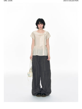 [TAKEANAP] doll lace-up shirt