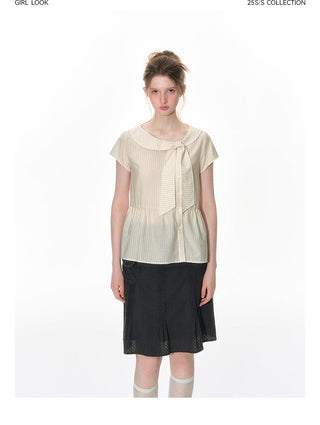 [TAKEANAP] doll lace-up shirt