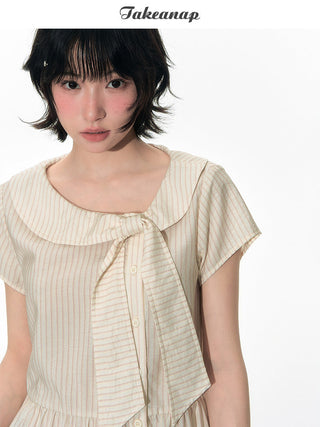[TAKEANAP] doll lace-up shirt