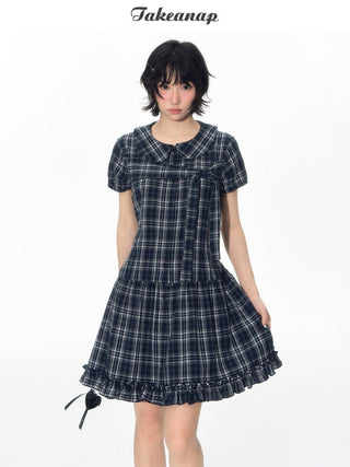 [TAKEANAP] doll plaid dress
