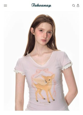[TAKEANAP] deer printed tee