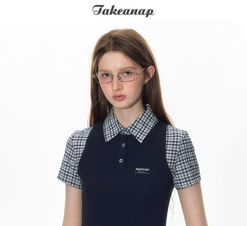 [TAKEANAP] preppy vest set