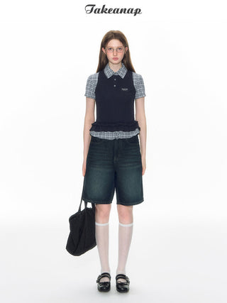 [TAKEANAP] preppy vest set