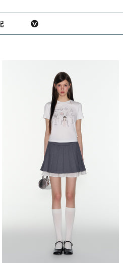 [TAKEANAP] double-layer pleated skirt
