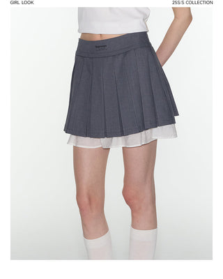 [TAKEANAP] double-layer pleated skirt