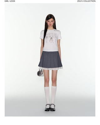 [TAKEANAP] double-layer pleated skirt