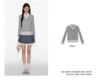 [TAKEANAP] double-layer pleated skirt